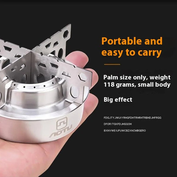 AOTU Portable Alcohol Stove Stainless Steel Outdoor Camping Spirit Burner for Picnic Hiking - 5