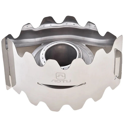 AOTU Camping Burner Alcohol Stove Stainless Steel Spirit Burner with Windscreen - 1