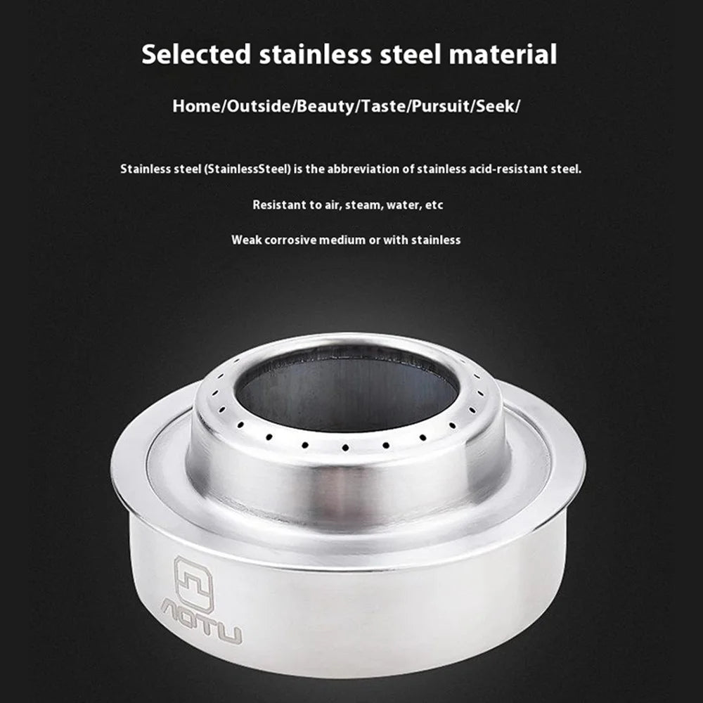 AOTU Camping Burner Alcohol Stove Stainless Steel Spirit Burner with Windscreen - 2
