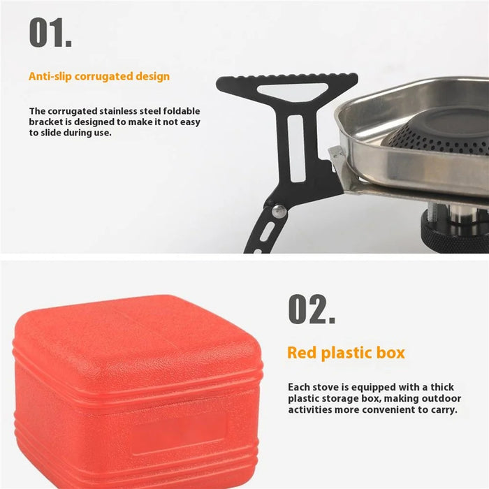 HALIN DS521 Outdoor Camping Stove Stainless Steel+Copper Gas Burner Cooking Tool - 4