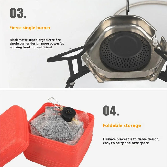 HALIN DS521 Outdoor Camping Stove Stainless Steel+Copper Gas Burner Cooking Tool - 5