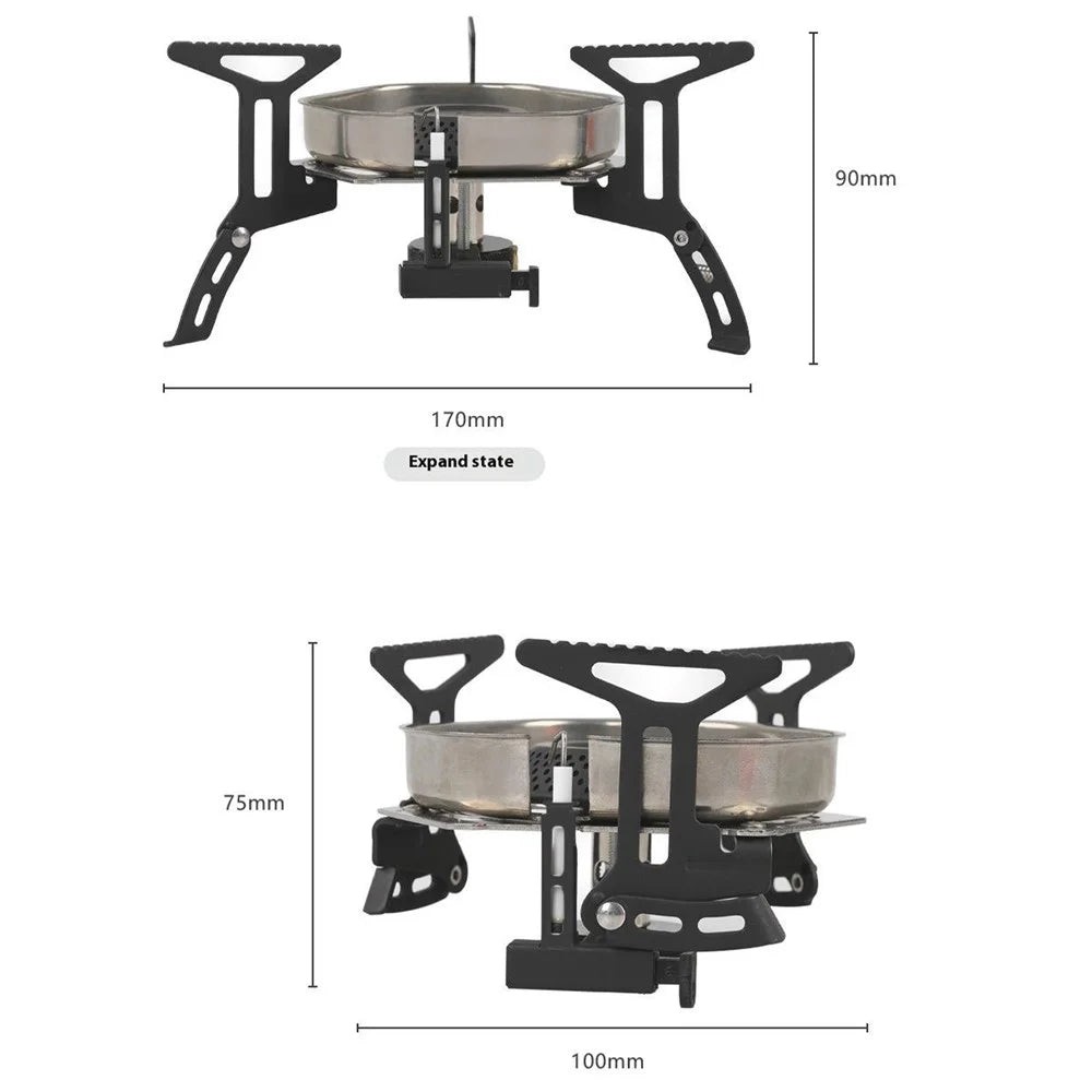 HALIN DS521 Outdoor Camping Stove Stainless Steel+Copper Gas Burner Cooking Tool - 6