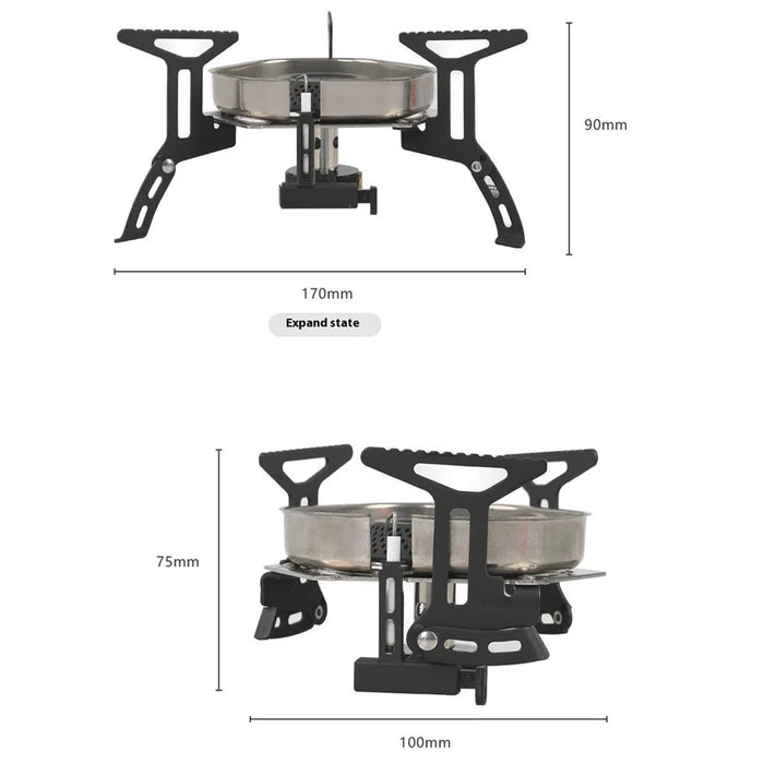 HALIN DS521 Outdoor Camping Stove Stainless Steel+Copper Gas Burner Cooking Tool - 6