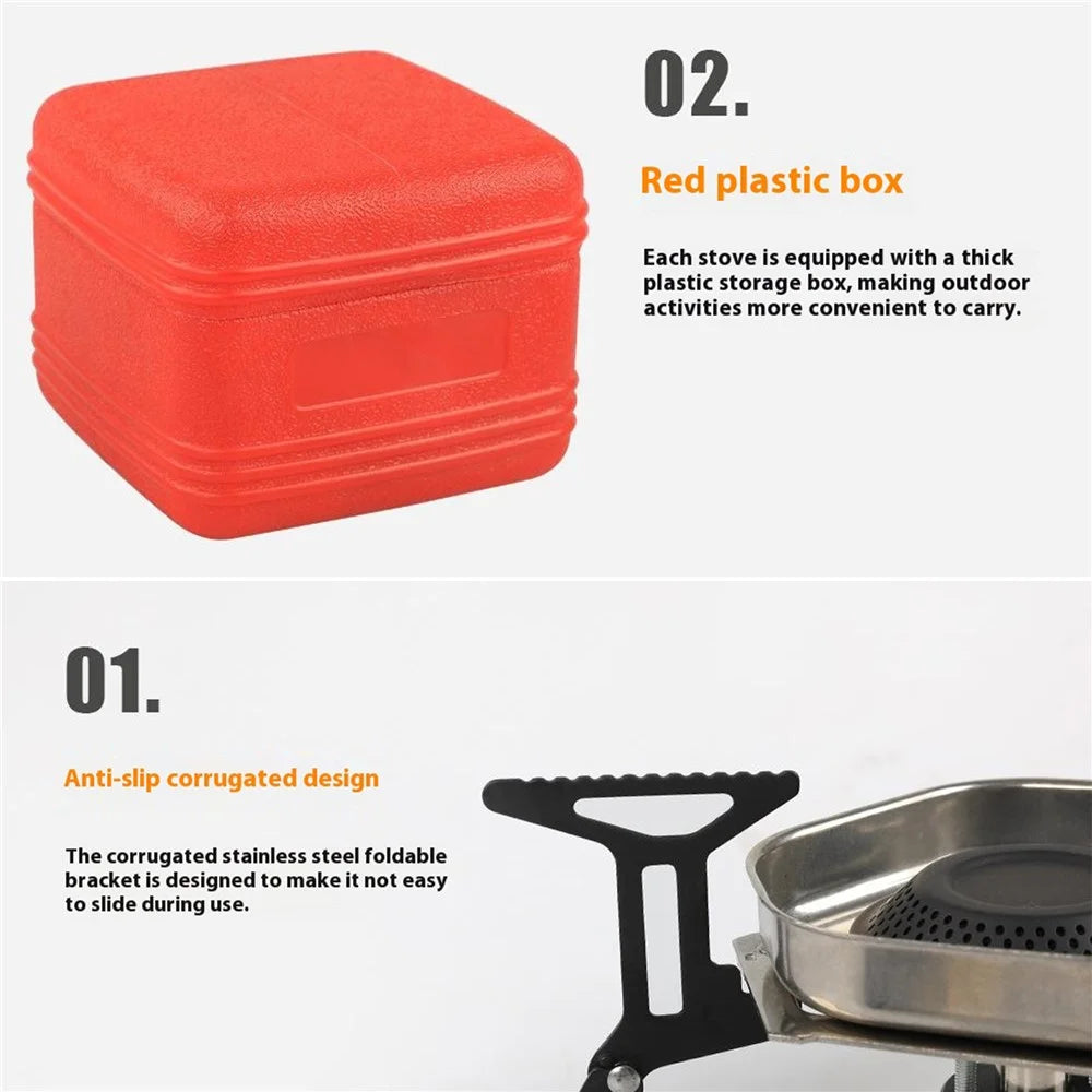 HALIN DS553 Outdoor Camping Windproof Blackened Stove Gas Burner with Gas Tank Adapter - 4
