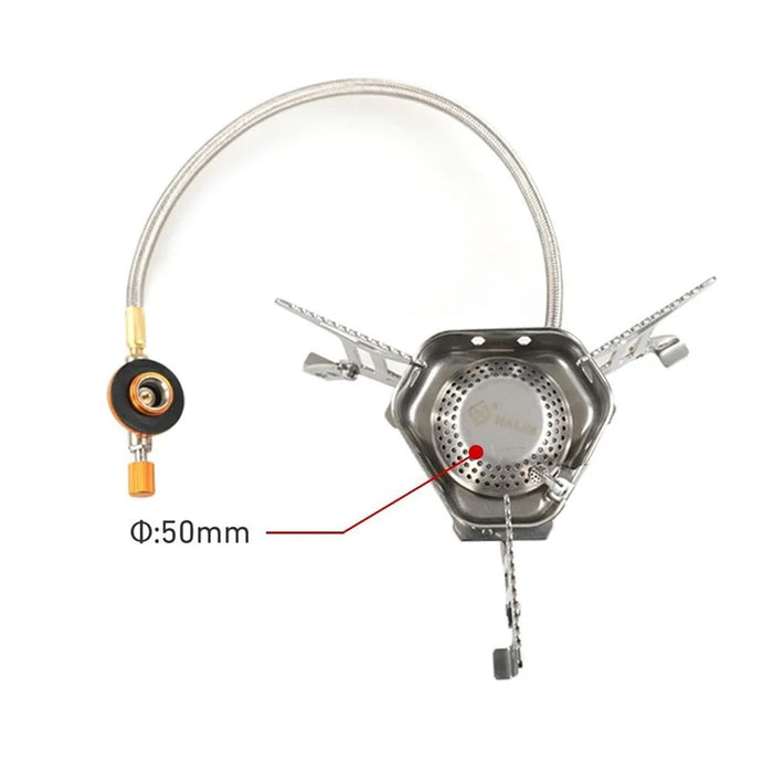 HALIN DS503 Camping Portable Gas Stove Burner Cooking Stove with Fuel Canister Adapter - Black - 4
