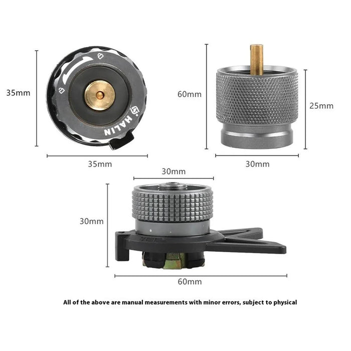 HALIN DS503 Camping Portable Gas Stove Burner Cooking Stove with Fuel Canister Adapter - Black - 6