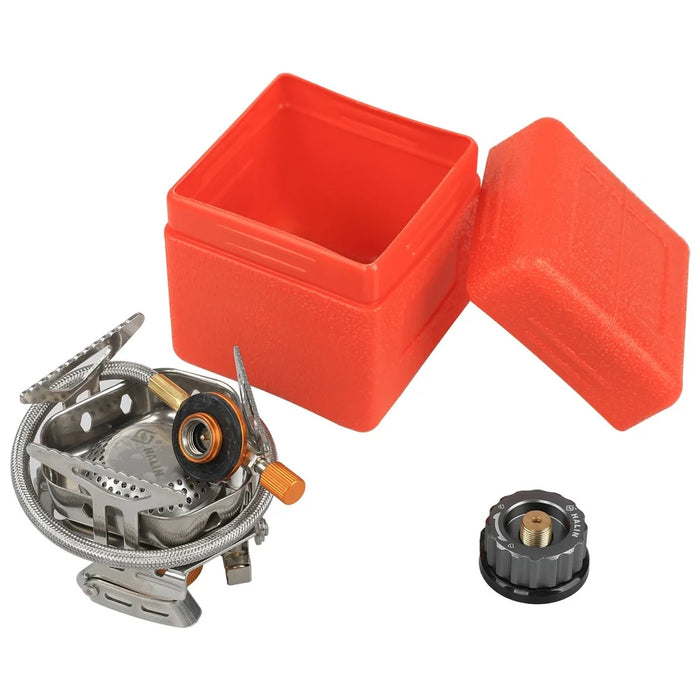 HALIN DS503 Camping Portable Gas Stove Burner Cooking Stove with Fuel Canister Adapter - Black - 7