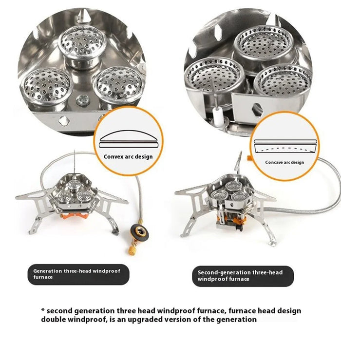 HALIN DS105 Camping Portable Gas Stove 3-Burner Cooking Stove for Backpacking - 3
