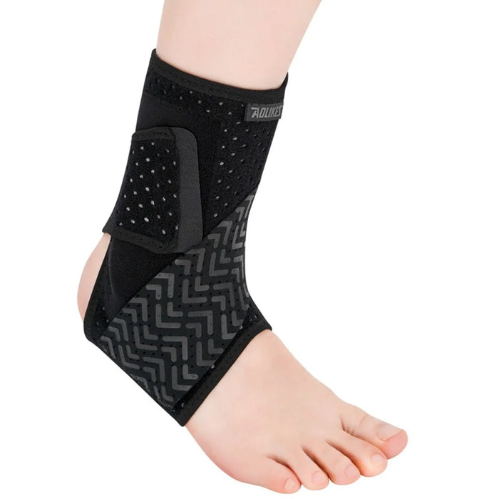 AOLIKES 7123 1Pc Compression Ankle Brace Adjustable Ankle Support Breathable Sports Basketball Ankle Brace - Left M - 1