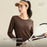 GOLOVEJOY JDY10 Women Long Sleeve Yoga Top for Fitness Running Seamless Bottom Shirt Athletic Wear - Black S - 2