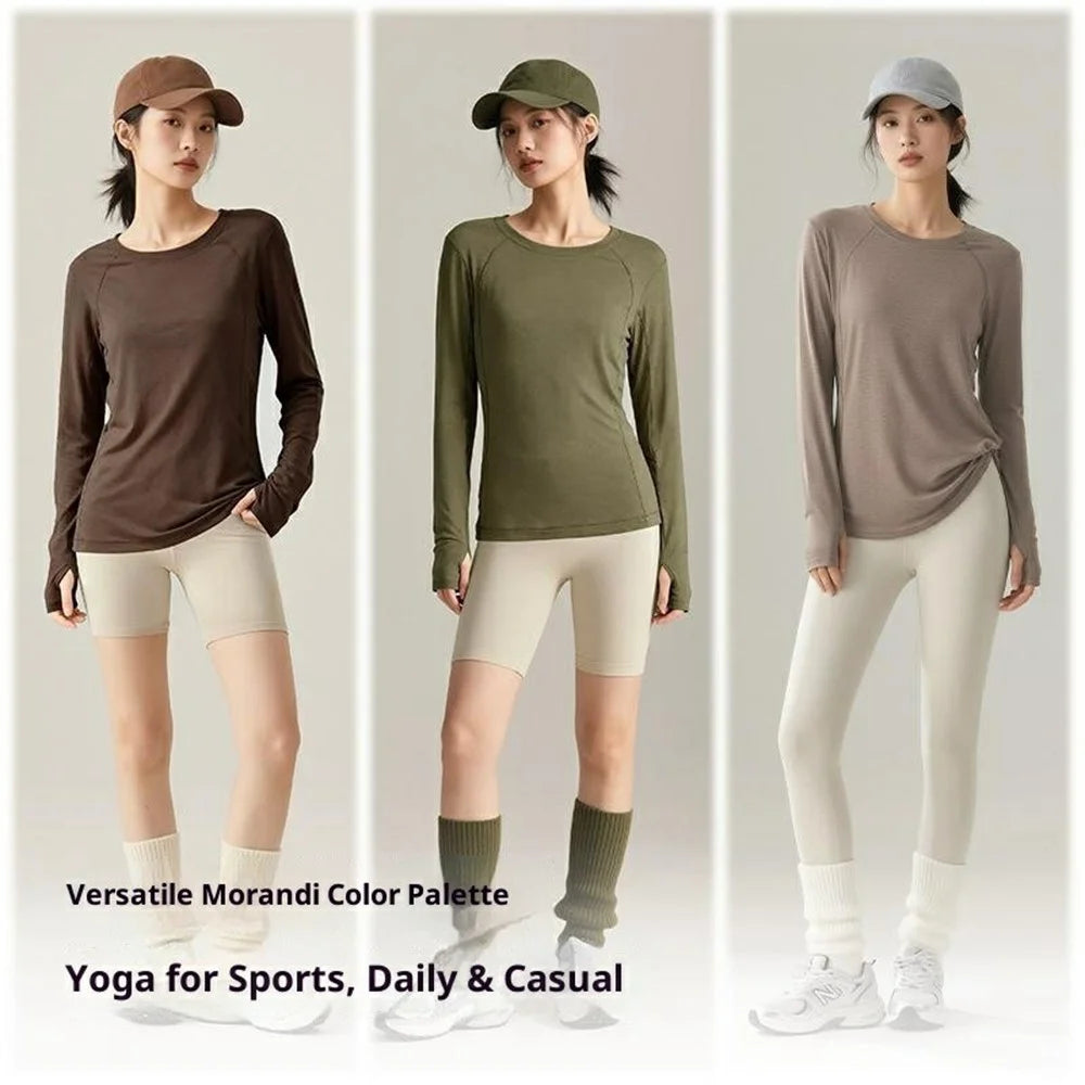 GOLOVEJOY JDY10 Women Long Sleeve Yoga Top for Fitness Running Seamless Bottom Shirt Athletic Wear - Black S - 3