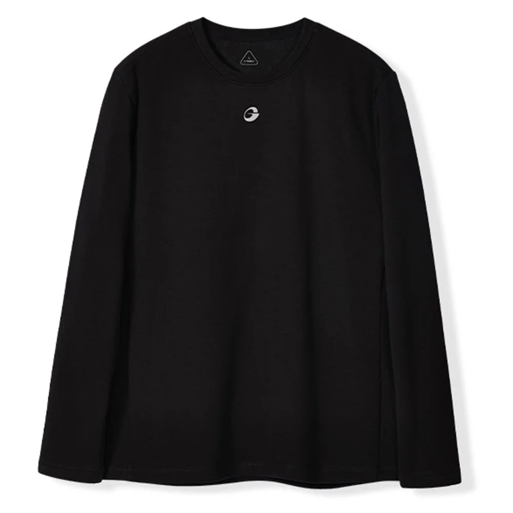 GOLOVEJOY TX04 Down Undershirt for Men / Women Autumn Winter Classic Round Neck Long Sleeve Shirts Reinforced Cuffs - Black / S - 2