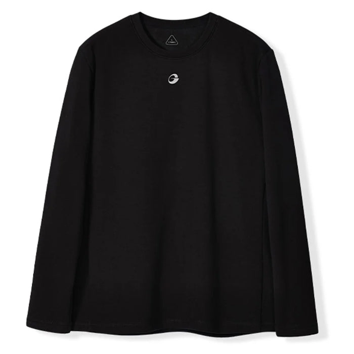 GOLOVEJOY TX04 Down Undershirt for Men / Women Autumn Winter Classic Round Neck Long Sleeve Shirts Reinforced Cuffs - Black / S - 2