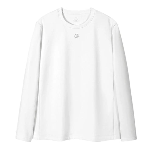GOLOVEJOY TX03 Unisex Down Base Layer Classic Round Neck Long Sleeve Shirt for Autumn / Winter Wear - White / S - 1