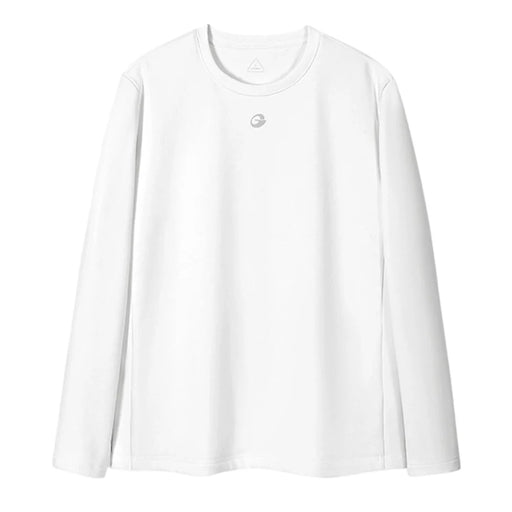 GOLOVEJOY TX03 Unisex Down Base Layer Classic Round Neck Long Sleeve Shirt for Autumn / Winter Wear - White / S - 1