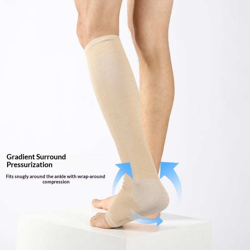 VBOSI 9577V 1Pc Extended Compression Calf Sleeve Graduated Leg Support for Outdoor Cycling Training - Nude/M - 4