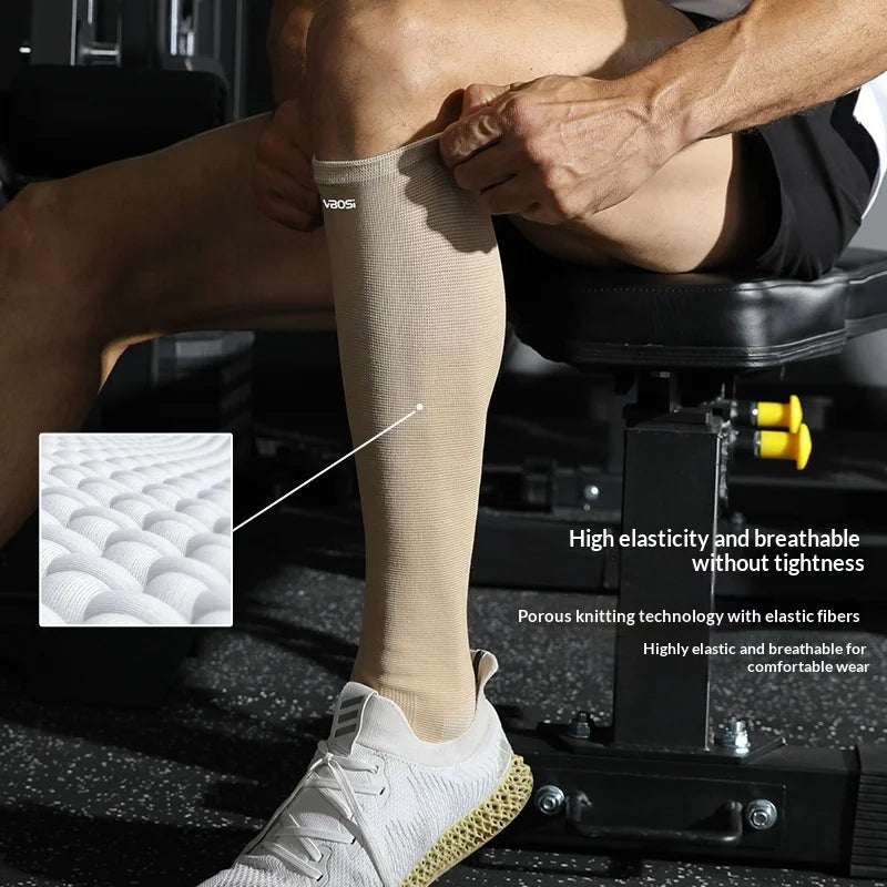 VBOSI 9577V 1Pc Extended Compression Calf Sleeve Graduated Leg Support for Outdoor Cycling Training - Nude/M - 5