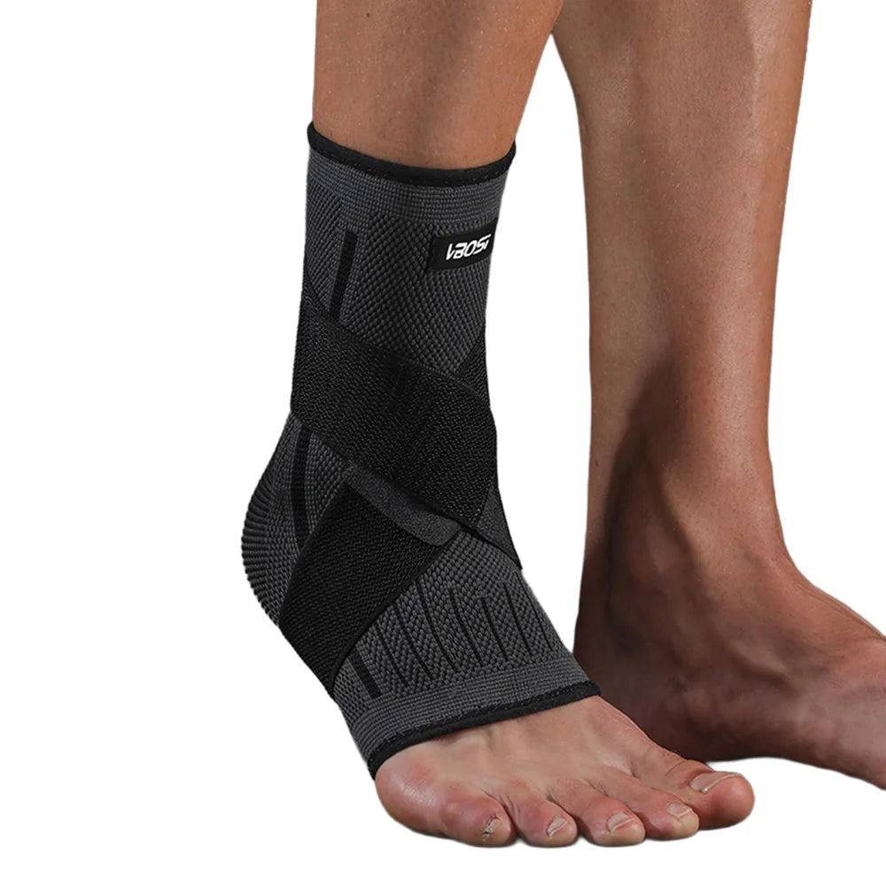 VBOSI 0147V 1Pc Ankle Support Brace Breathable Compression Wrap for Basketball Running - Black/M - 1