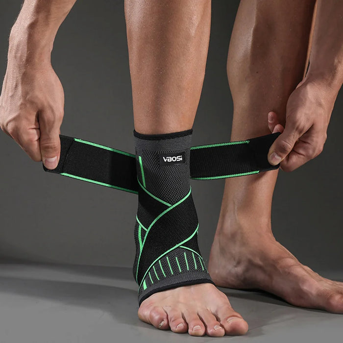 VBOSI 0147V 1Pc Ankle Support Brace Breathable Compression Wrap for Basketball Running - Black/M - 3
