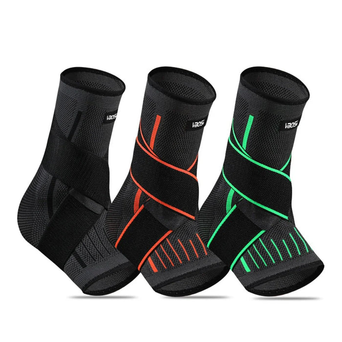 VBOSI 0147V 1Pc Ankle Support Brace Breathable Compression Wrap for Basketball Running - Black/M - 7