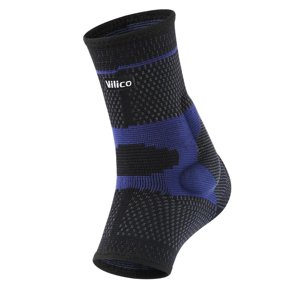 VILICO AB211 1Pc Sports Ankle Support Elastic Knit Protective Brace for Basketball Football Running - Navy Blue M - 1