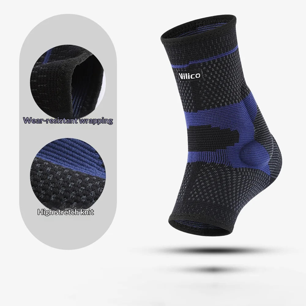 VILICO AB211 1Pc Sports Ankle Support Elastic Knit Protective Brace for Basketball Football Running - Navy Blue M - 2