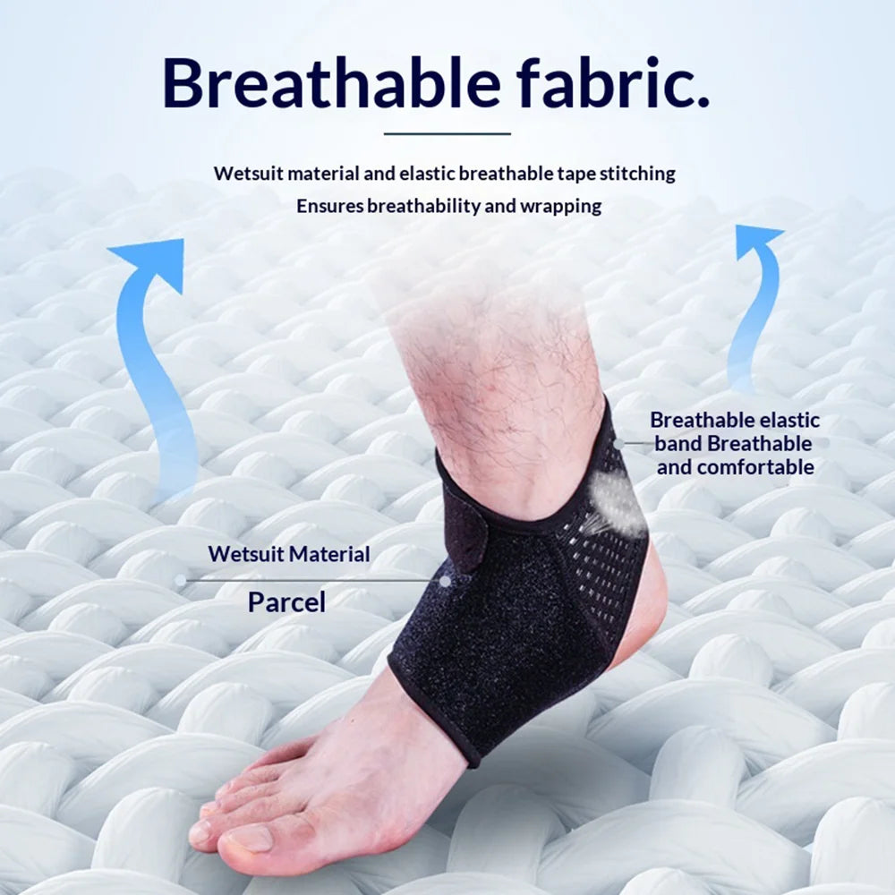4916 1Pc Ankle Support Brace Strap Breathable Anti-Sprain Protective Gear for Basketball Sports - Black - 5