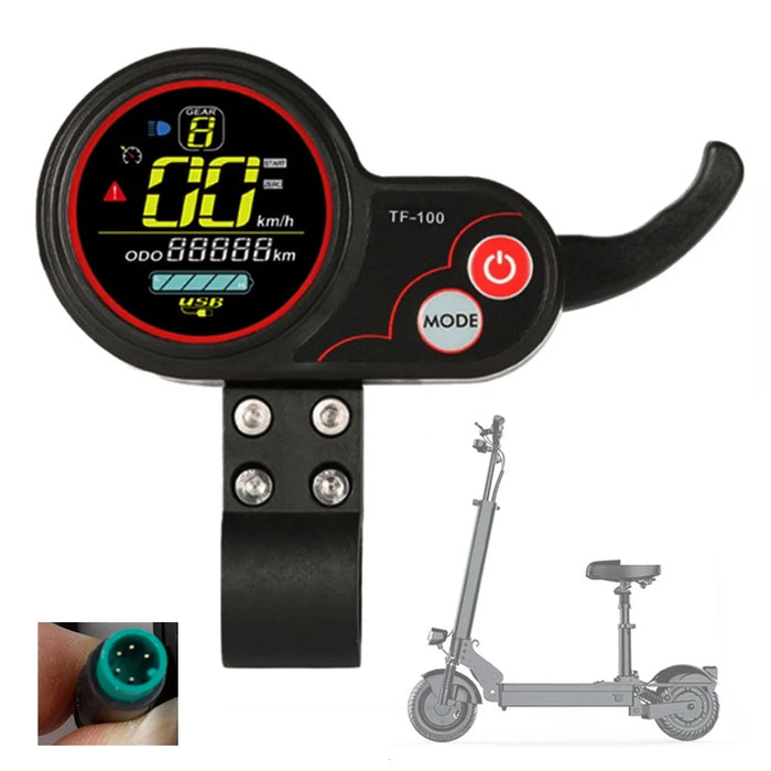 TF100 5Pin Meter Screen Display Throttle for KUGOO M4 10 inch Series Electric Scooter Universal Accessories - 1