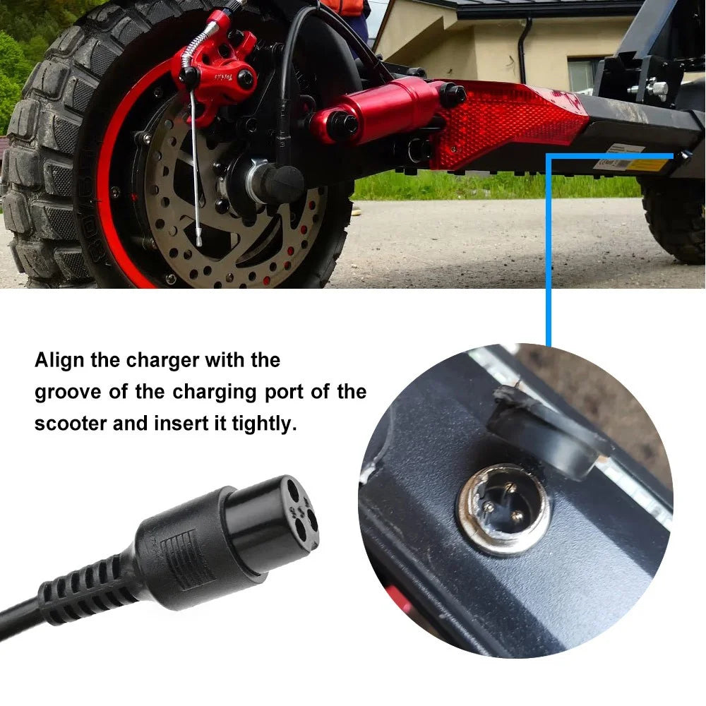 48V Charger for KUGOO M4 10-inch Electric Scooter Li-ion Battery Charger Adapter - EU Plug - 4