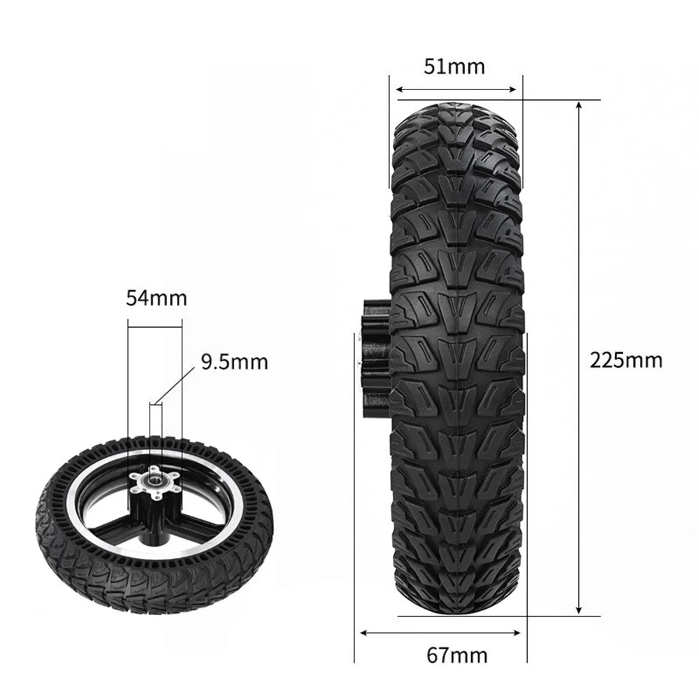 For Kugoo M4 10-Inch Electric Scooter Front Wheel Solid Tire Hub Assembly Replacement Anti-slip Explosion-Proof Solid Tire - 5