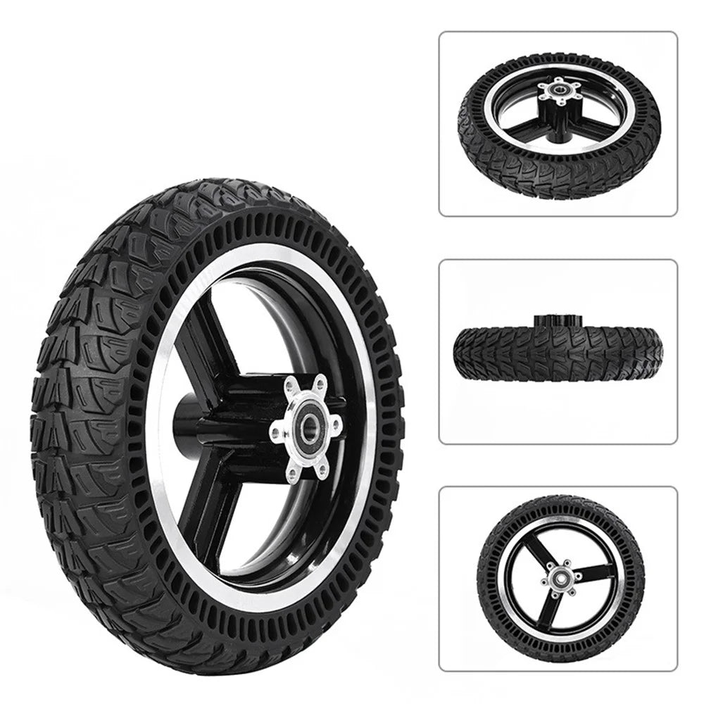 For Kugoo M4 10-Inch Electric Scooter Front Wheel Solid Tire Hub Assembly Replacement Anti-slip Explosion-Proof Solid Tire - 6