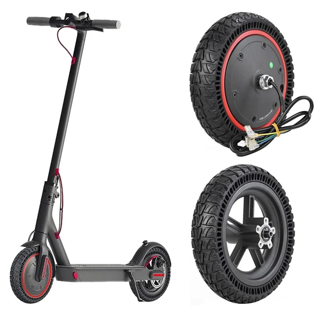 1 Pair 9-Inch Solid Tire for Xiaomi M365 Pro / Pro 2 / Pro 3 Electric Scooter, 350W Front Wheel Motor Hub and Rear Wheel Hub Assembly - 1