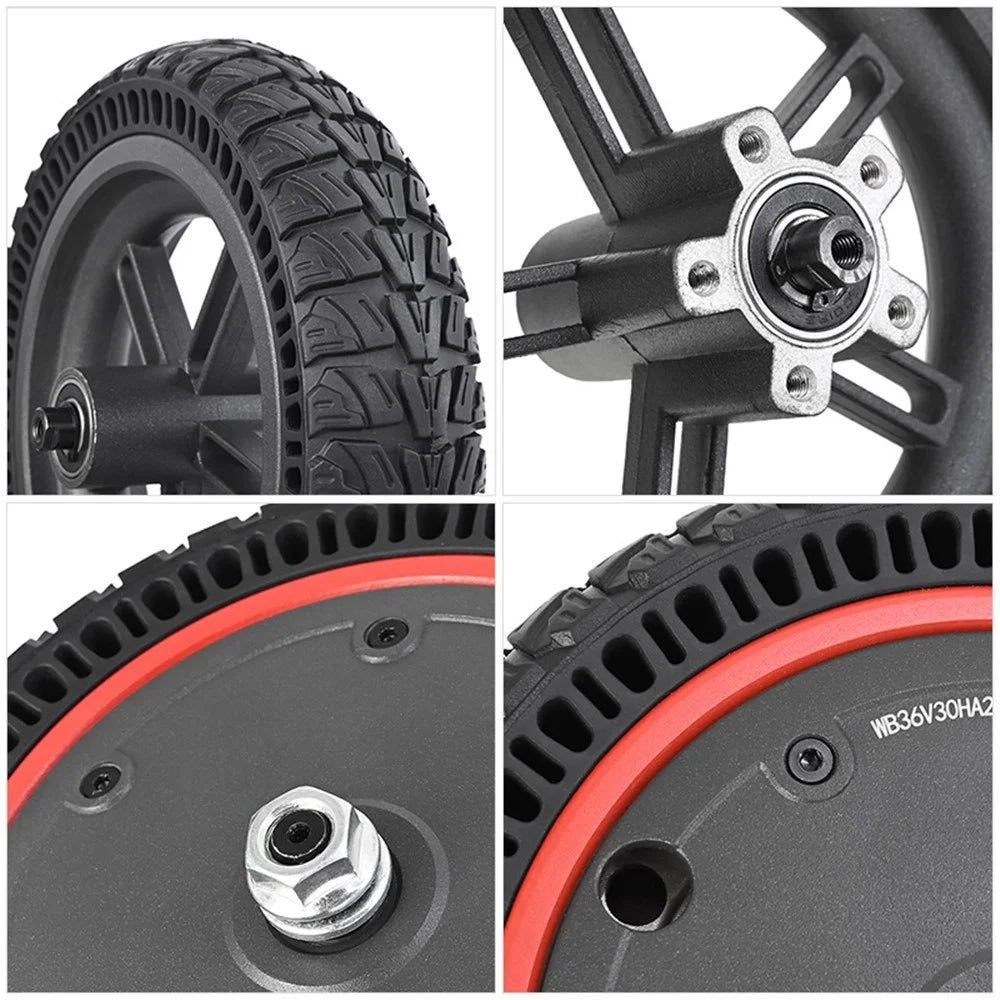 1 Pair 9-Inch Solid Tire for Xiaomi M365 Pro / Pro 2 / Pro 3 Electric Scooter, 350W Front Wheel Motor Hub and Rear Wheel Hub Assembly - 4