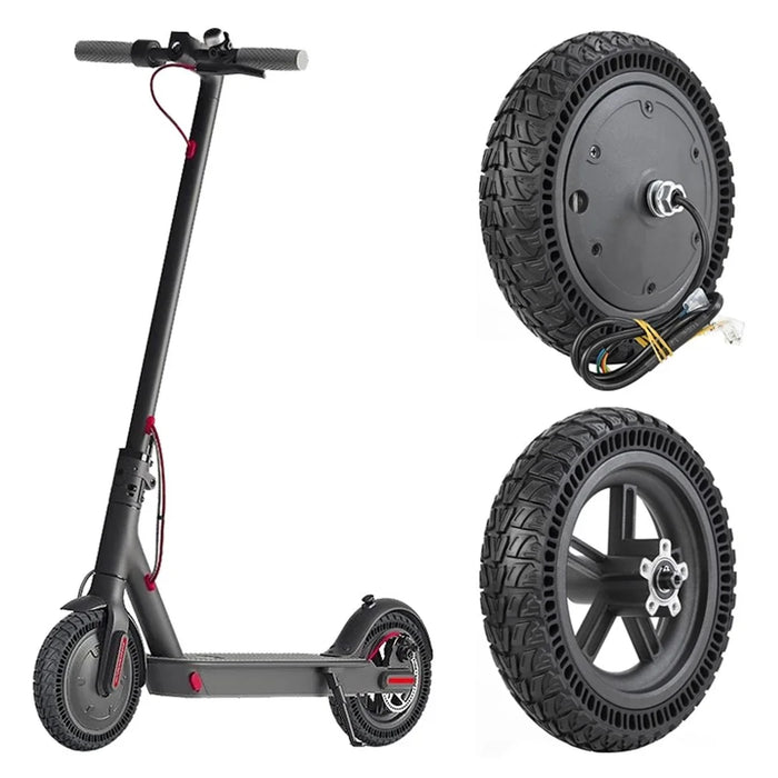 1 Pair 9-Inch Solid Tire for Xiaomi M365 / 1S / Lite E-Bike, Electric Scooter 250W Front Wheel Motor Hub and Rear Wheel Hub Assembly - 1
