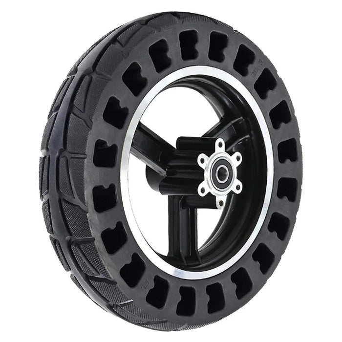 Anti-slip Solid Front Tire for Kugoo M4 Electric Scooter 10x2.125 Inch Shock Absorbed Rubber E-scooter Black Front Wheel Hub Replacement - 2