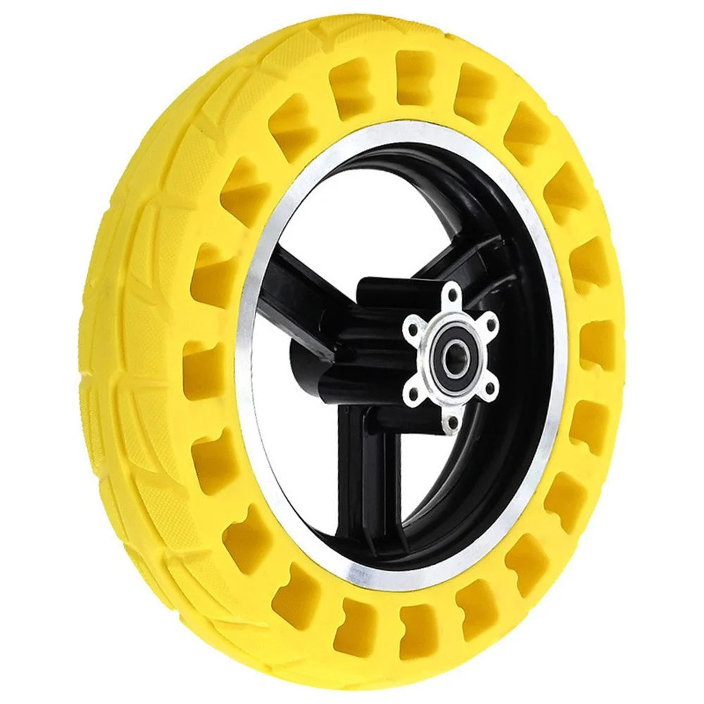 For Kugoo M4 Electric Scooter 10x2.125 Inch Anti-slip Front Tire Shock Absorbed Rubber E-scooter Front Wheel Hub Replacement - Yellow - 1
