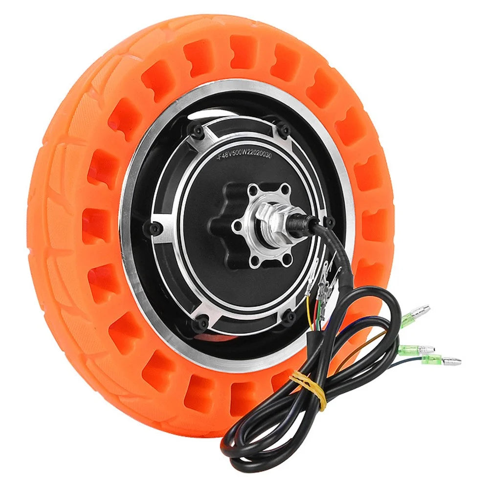 For Kugoo M4 Electric Scooter 10-Inch 48V 500W Tire Motor Wheel Hub Kit Anti-slip Rubber E-scooter Tire Replacement - Orange - 1