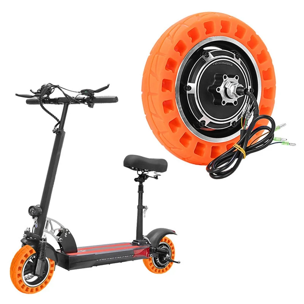 For Kugoo M4 Electric Scooter 10-Inch 48V 500W Tire Motor Wheel Hub Kit Anti-slip Rubber E-scooter Tire Replacement - Orange - 3