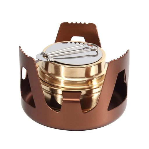 HALIN Outdoor Alcohol Backpacking Stove Lightweight Spirit Burner for Camping Hiking Picnic - Brown - 1