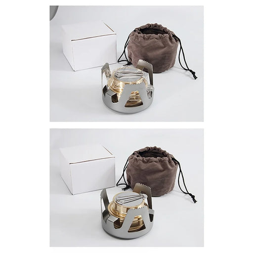 HALIN Outdoor Alcohol Backpacking Stove Lightweight Spirit Burner for Camping Hiking Picnic - Brown - 2