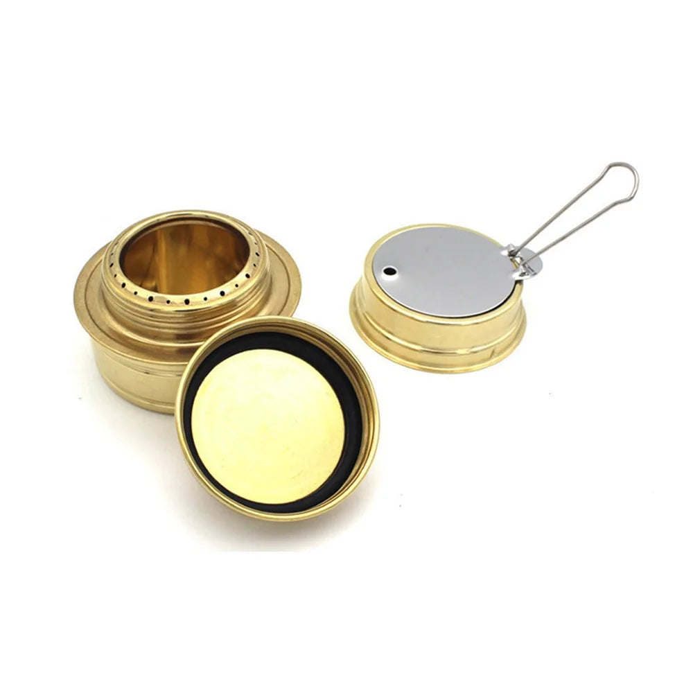 HALIN Outdoor Alcohol Backpacking Stove Lightweight Spirit Burner for Camping Hiking Picnic - Brown - 3