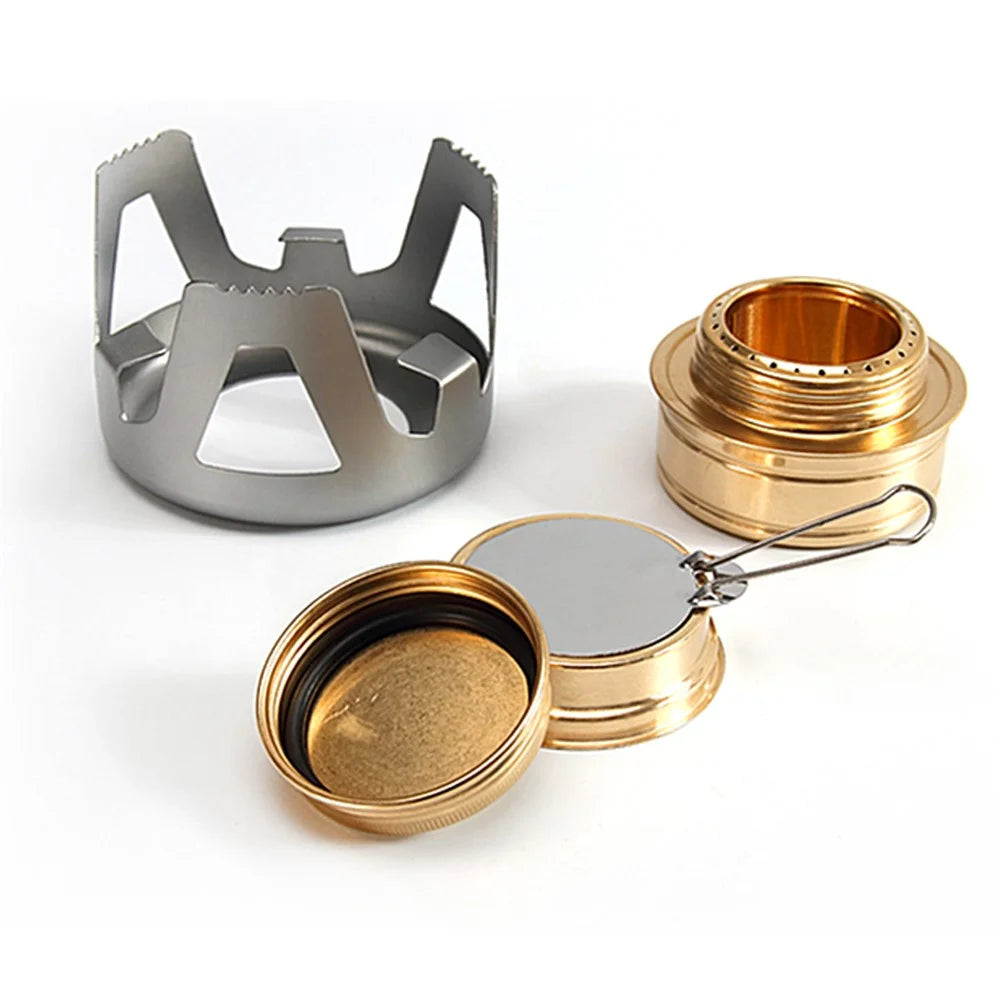HALIN Outdoor Alcohol Backpacking Stove Lightweight Spirit Burner for Camping Hiking Picnic - Brown - 4