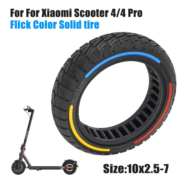 For Xiaomi Mi 4 / Mi 4 Pro Electric Scooter 10x2.5-7-Inch Replacement Rubber Tire Anti-Slip E-Scooter Wheel - Red Yellow Blue - 3