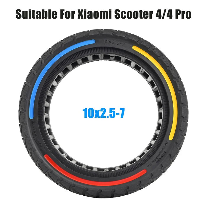 For Xiaomi Mi 4 / Mi 4 Pro Electric Scooter 10x2.5-7-Inch Replacement Rubber Tire Anti-Slip E-Scooter Wheel - Red Yellow Blue - 5