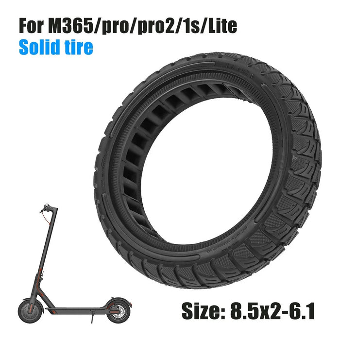 For Xiaomi M365 / Pro / Pro2 / 1S / Lite E-Scooter 8.5x2 Inch Anti-Slip Wheel Replacement Rubber Tire - Black - 3