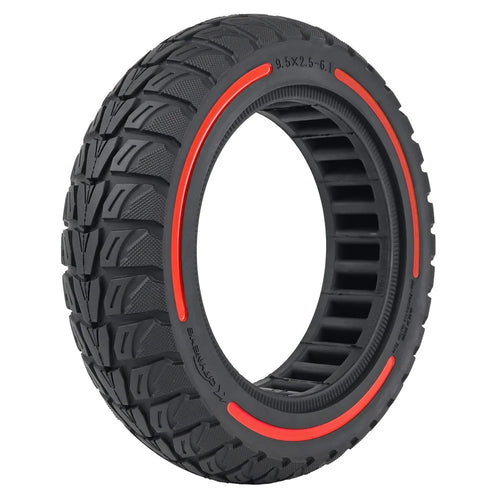 For Niu Electric Kick Scooter 9.5*2.5-6.1 Rubber Tire Honeycomb Shock Absorption Inflation Free Tyre - Red - 1