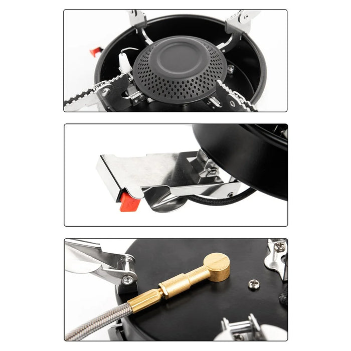 WIDESEA WSS-508 Stainless Steel 3200W Single Head Foldable Gas Stove for Outdoor Camping - 4