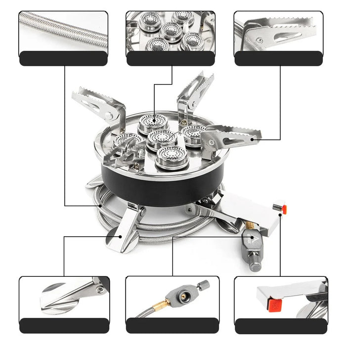 WIDESEA WSS-507 Outdoor Camping 8800W High Power Folding Five-Head Gas Stove - 2