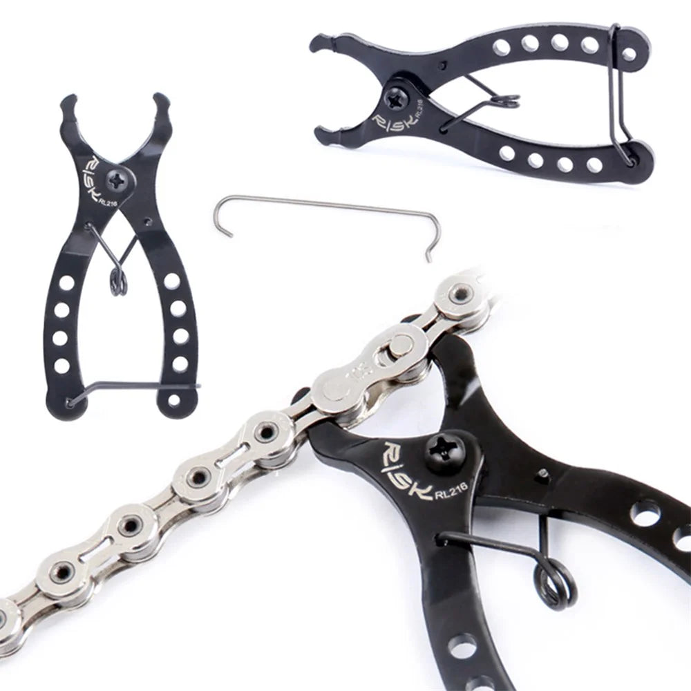 RISK Bicycle Mini Chain Quick Link Tool MTB Mountain Road Bike Magic Buckle Removal Installation Tool Clamp Black - 5