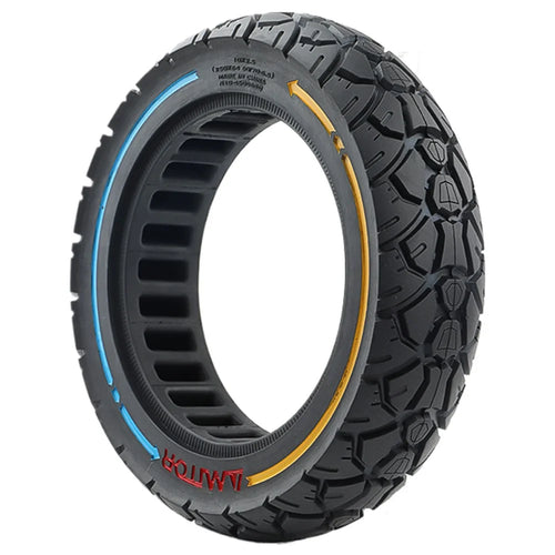 AMITOR 10x2.5 10-Inch Scooter Wheel Colored Line Decor Off-Road Rubber Tire for 45mm Slot - 1